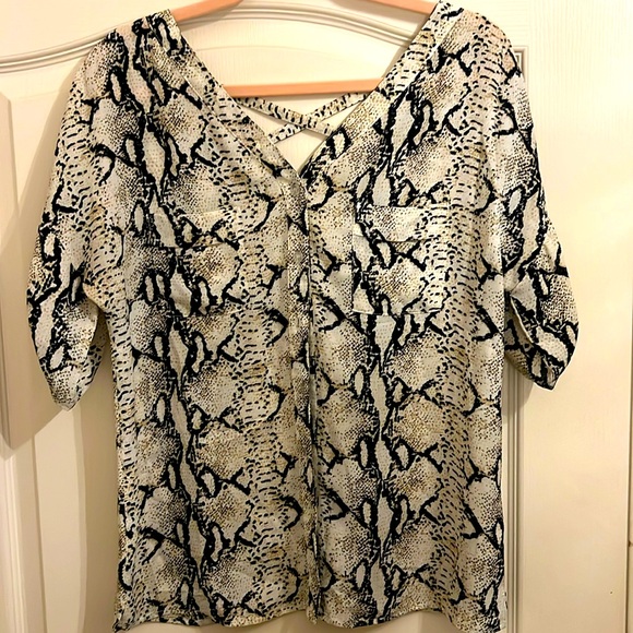 LoveRiche Snake Print Blouse - Size Medium - Picture 1 of 4